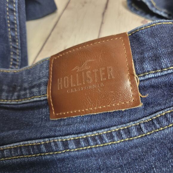 Hollister Denim Jeans Skinny Epic Flex Dark Wash Mens 29x32 Stretch Blue - Picture 3 of 5